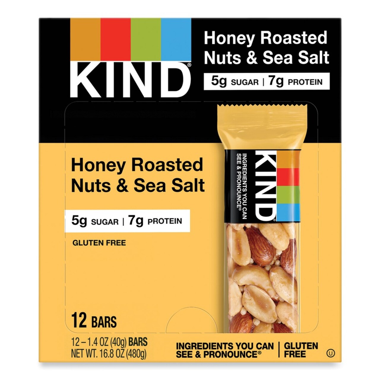 KIND 1.4 oz. Nuts and Spices Bar - Honey Roasted Nuts/Sea Salt (12/Box)